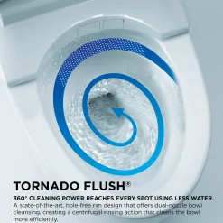 TOTO NEOREST LS Dual Flush 1.0 or 0.8 GF Integrated Bidet Toilet, Cotton White with Black Trim, Vitreous China and Plastic, MS8732CUMFG#01B