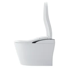 TOTO NEOREST LS Dual Flush 1.0 or 0.8 GF Integrated Bidet Toilet, Cotton White with Black Trim, Vitreous China and Plastic, MS8732CUMFG#01B