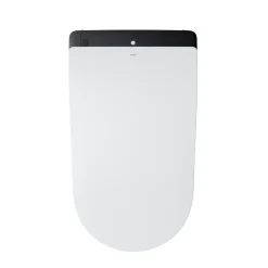 TOTO NEOREST LS Dual Flush 1.0 or 0.8 GF Integrated Bidet Toilet, Cotton White with Black Trim, Vitreous China and Plastic, MS8732CUMFG#01B
