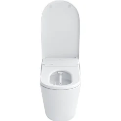 TOTO NEOREST LS Dual Flush 1.0 or 0.8 GF Integrated Bidet Toilet, Cotton White with Silver Trim, Vitreous China and Plastic, MS8732CUMFG#01S