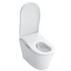 TOTO NEOREST LS Dual Flush 1.0 or 0.8 GF Integrated Bidet Toilet, Cotton White with Silver Trim, Vitreous China and Plastic, MS8732CUMFG#01S