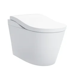 TOTO NEOREST LS Dual Flush 1.0 or 0.8 GF Integrated Bidet Toilet, Cotton White with Silver Trim, Vitreous China and Plastic, MS8732CUMFG#01S
