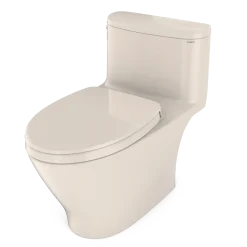 TOTO Nexus 1G One-Piece Elongated 1.0 GPF Universal Height Toilet with CEFIONTECT and SS124 SoftClose Seat, WASHLET+ Ready, Sedona Beige, Vitreous China, MS642124CUFG#12