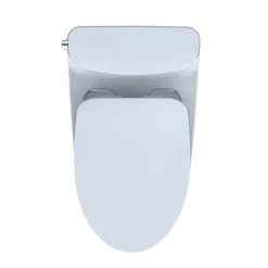 TOTO Nexus One-Piece Elongated 1.28 GPF Universal Height Toilet with CEFIONTECT and SS234 SoftClose Seat, WASHLET+ Ready, Cotton White, Vitreous China, MS642234CEFG#01