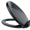 TOTO Oval SoftClose Non Slamming, Slow Close Elongated Toilet Seat and Lid, Ebony, Plastic, SS204#51