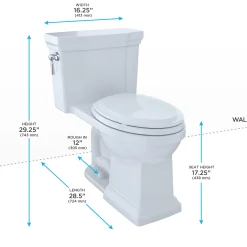 TOTO Promenade II 1G One-Piece Elongated 1.0 GPF Universal Height Toilet, Ebony, Vitreous China, MS814224CUF#51