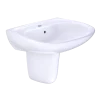 TOTO Prominence Oval Wall-Mount Bathroom Sink with CeFiONtect and Shroud for Single Hole Faucets, Cotton White, Vitreous China, LHT242G#01