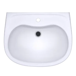 TOTO Prominence Oval Wall-Mount Bathroom Sink with CeFiONtect and Shroud for Single Hole Faucets, Cotton White, Vitreous China, LHT242G#01