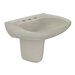 TOTO Prominence Oval Wall-Mount Bathroom Sink with CEFIONTECT and Shroud for 8 Inch Center Faucets, Bone, Vitreous China, LHT242.8G#03