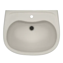 TOTO Prominence Oval Wall-Mount Bathroom Sink with CeFiONtect and Shroud for Single Hole Faucets, Sedona Beige, Vitreous China, LHT242G#12