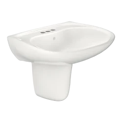 TOTO Prominence Oval Wall-Mount Bathroom Sink with CEFIONTECT and Shroud for 4 Inch Center Faucets, Colonial White, Vitreous China, LHT242.4G#11