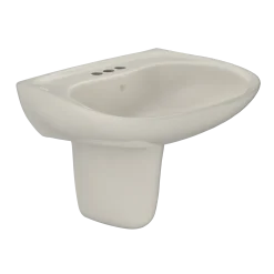 TOTO Prominence Oval Wall-Mount Bathroom Sink with CEFIONTECT and Shroud for 4 Inch Center Faucets, Sedona Beige, Vitreous China, LHT242.4G#12