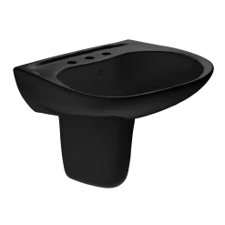 TOTO Prominence Oval Wall-Mount Bathroom Sink and Shroud for 8 Inch Center Faucets, Ebony, Vitreous China, LHT242.8#51
