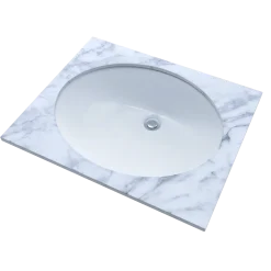 TOTO Rendezvous Oval Undermount Bathroom Sink with CEFIONTECT, Cotton White, Vitreous China, LT579G#01