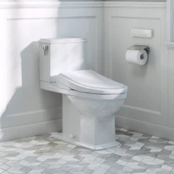 TOTO S7 WASHLET+ Electronic Bidet Toilet Seat with EWATER+ Bowl and Wand Cleaning and Classic Lid, Elongated, Cotton White, Plastic, SW4724AT40#01