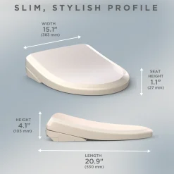 TOTO S7 WASHLET Electronic Bidet Toilet Seat with EWATER+ Bowl and Wand Cleaning, Classic Lid, Elongated, Sedona Beige, Plastic, SW4724#12