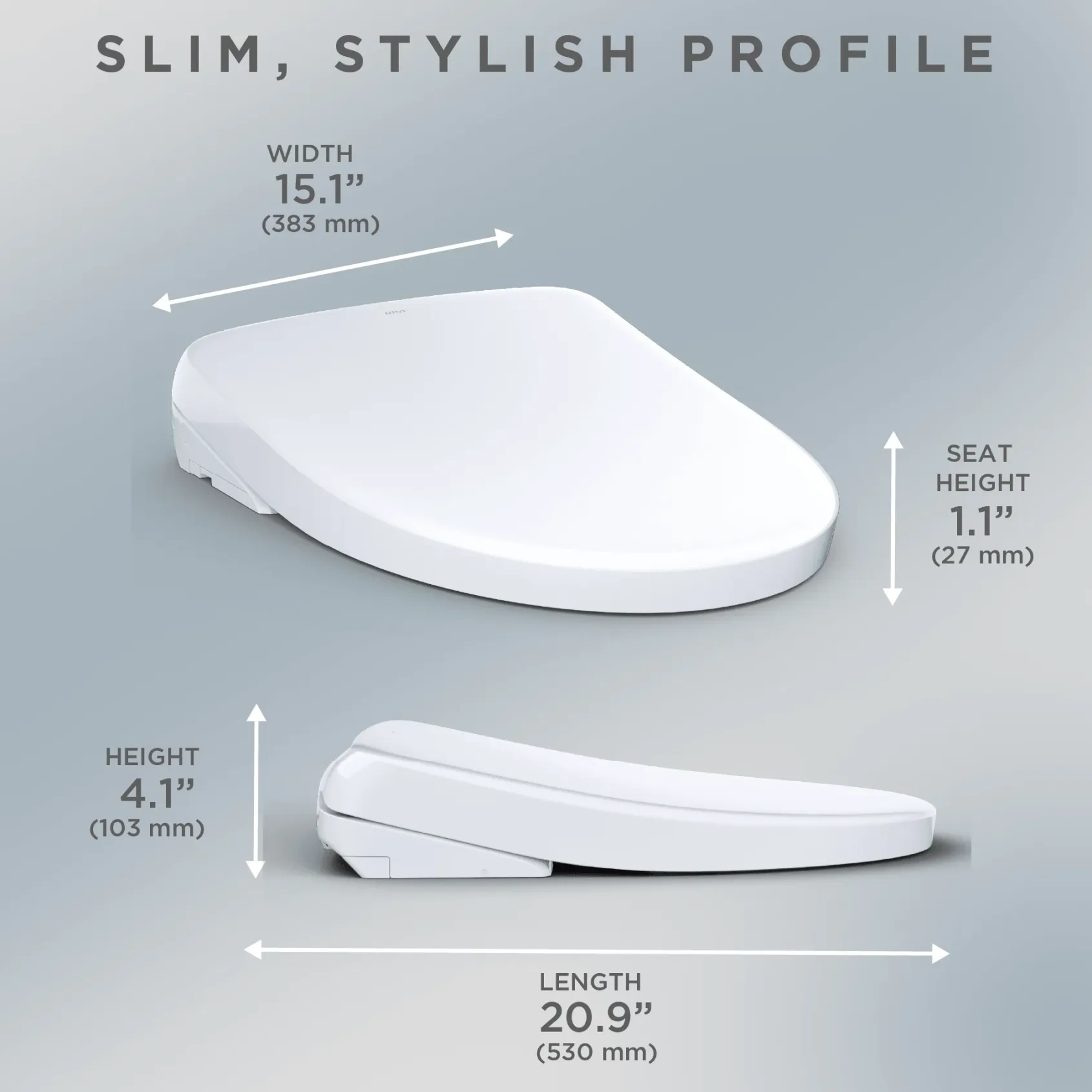 TOTO S7 WASHLET+ Electronic Bidet Toilet Seat with EWATER+ Bowl and Wand Cleaning and Contemporary Lid, Elongated, Cotton White, Plastic, SW4726AT40#01