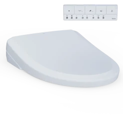 TOTO S7A WASHLET+ Electronic Bidet Toilet Seat, EWATER+ Bowl and Wand Cleaning, Auto Open and Close Classic Lid, Elongated, Cotton White, Plastic, SW4734AT40#01