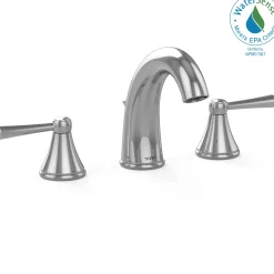 TOTO Silas Two Handle Widespread 1.5 GPM Bathroom Sink Faucet, Polished Chrome, Brass, TL210DD#CP