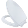 TOTO SoftClose Non Slamming, Slow Close Elongated Toilet Seat and Lid, Cotton White, Plastic, SS114#01