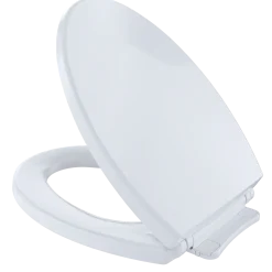TOTO SoftClose Non Slamming, Slow Close Elongated Toilet Seat and Lid, Cotton White, Plastic, SS114#01