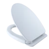 TOTO SoftClose Non Slamming, Slow Close Elongated Toilet Seat and Lid, Cotton White, Plastic, SS124#01