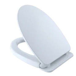 TOTO SoftClose Non Slamming, Slow Close Elongated Toilet Seat and Lid, Cotton White, Plastic, SS124#01