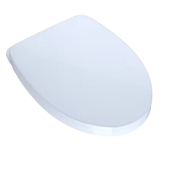 TOTO SoftClose Non Slamming, Slow Close Elongated Toilet Seat and Lid, Cotton White, Plastic, SS124#01