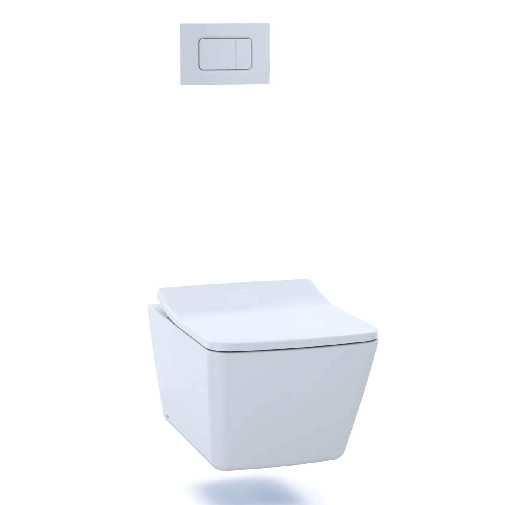 TOTO SoftClose Slim Square Non-Slamming Seat and Lid for SP Wall-Hung Toilet, Cotton White- Urea Resin, SS249R#01