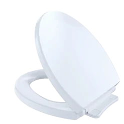 TOTO SoftCloseNon Slamming, Slow Close Round Toilet Seat and Lid,Cotton White, Plastic, SS113#01