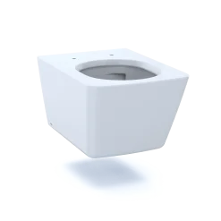 TOTO SP Wall-Hung Contemporary Square-Shape Dual Flush 1.28 and 0.9 GPF Toilet with CEFIONTECT- Vitreous China, Cotton White, CT449CFG#01
