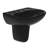 TOTO Supreme Oval Wall-Mount Bathroom Sink and Shroud for 8 Inch Center Faucets, Ebony, Vitreous China, LHT241.8#51