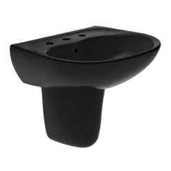 TOTO Supreme Oval Wall-Mount Bathroom Sink and Shroud for 8 Inch Center Faucets, Ebony, Vitreous China, LHT241.8#51