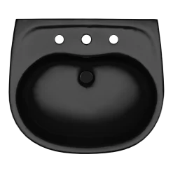 TOTO Supreme Oval Wall-Mount Bathroom Sink and Shroud for 8 Inch Center Faucets, Ebony, Vitreous China, LHT241.8#51