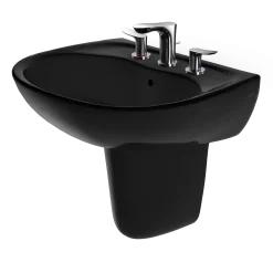 TOTO Supreme Oval Wall-Mount Bathroom Sink and Shroud for 8 Inch Center Faucets, Ebony, Vitreous China, LHT241.8#51