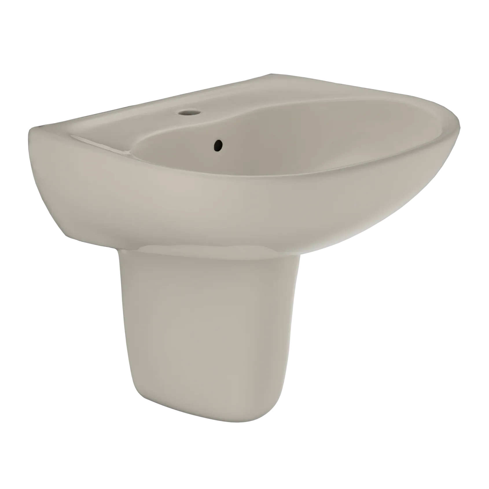 TOTO Supreme Oval Wall-Mount Bathroom Sink with CeFiONtect and Shroud for Single Hole Faucets, Bone, Vitreous China, LHT241G#03