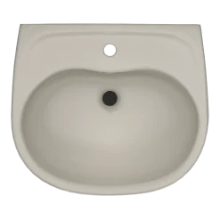 TOTO Supreme Oval Wall-Mount Bathroom Sink with CeFiONtect and Shroud for Single Hole Faucets, Bone, Vitreous China, LHT241G#03