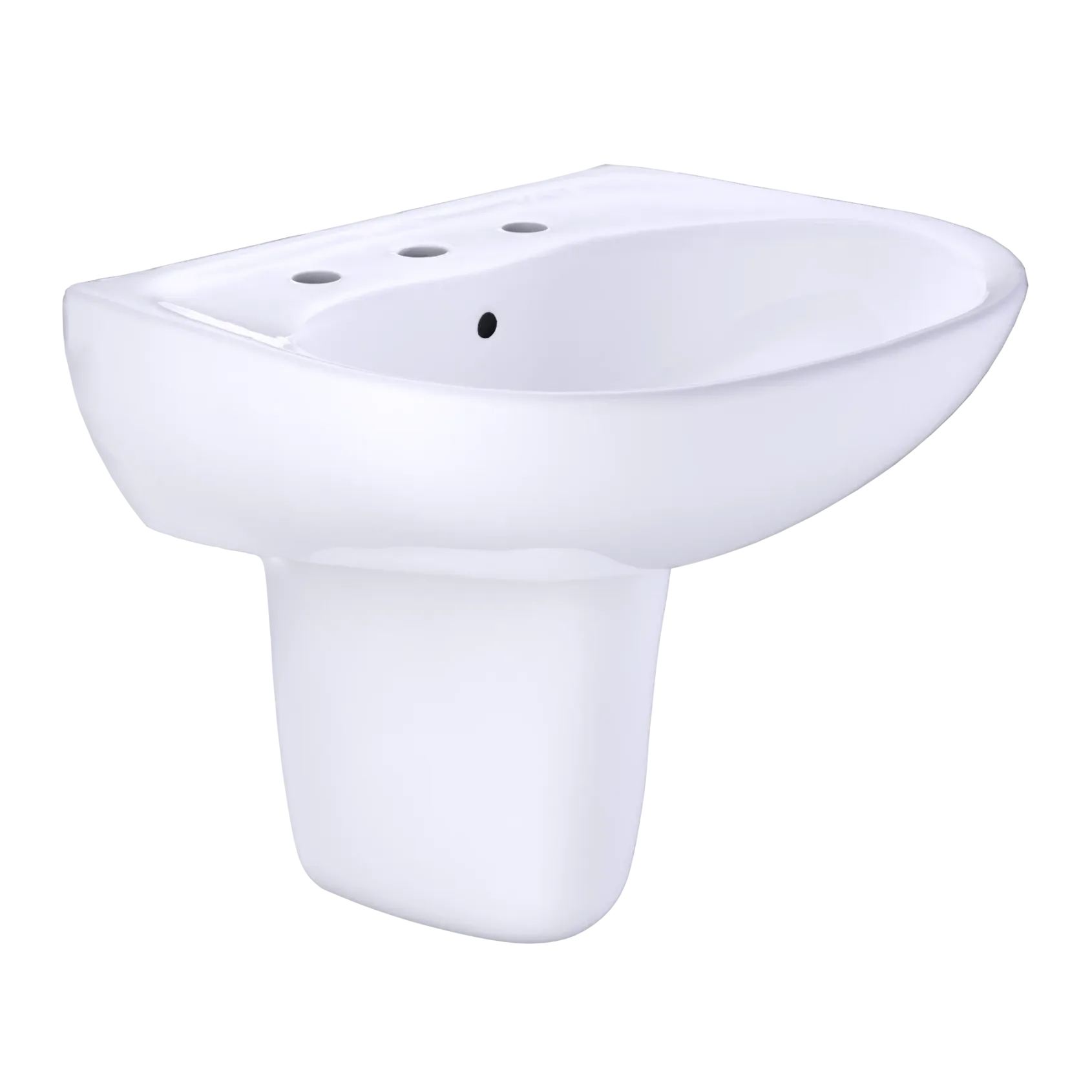 TOTO Supreme Oval Wall-Mount Bathroom Sink with CEFIONTECT and Shroud for 8 Inch Center Faucets, Cotton White, Vitreous China, LHT241.8G#01