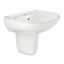 TOTO Supreme Oval Wall-Mount Bathroom Sink with CeFiONtect and Shroud for Single Hole Faucets, Colonial White, Vitreous China, LHT241G#11