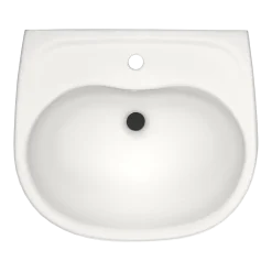TOTO Supreme Oval Wall-Mount Bathroom Sink with CeFiONtect and Shroud for Single Hole Faucets, Colonial White, Vitreous China, LHT241G#11