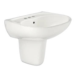 TOTO Supreme Oval Wall-Mount Bathroom Sink with CEFIONTECT and Shroud for 4 Inch Center Faucets, Colonial White, Vitreous China, LHT241.4G#11