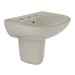 TOTO Supreme Oval Wall-Mount Bathroom Sink with CEFIONTECT and Shroud for 8 Inch Center Faucets, Bone, Vitreous China, LHT241.8G#03