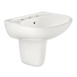 TOTO Supreme Oval Wall-Mount Bathroom Sink with CEFIONTECT and Shroud for 8 Inch Center Faucets, Colonial White, Vitreous China, LHT241.8G#11