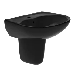 TOTO Supreme Oval Wall-Mount Bathroom Sink and Shroud for Single Hole Faucets, Ebony, Vitreous China, LHT241#51