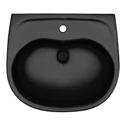 TOTO Supreme Oval Wall-Mount Bathroom Sink and Shroud for Single Hole Faucets, Ebony, Vitreous China, LHT241#51