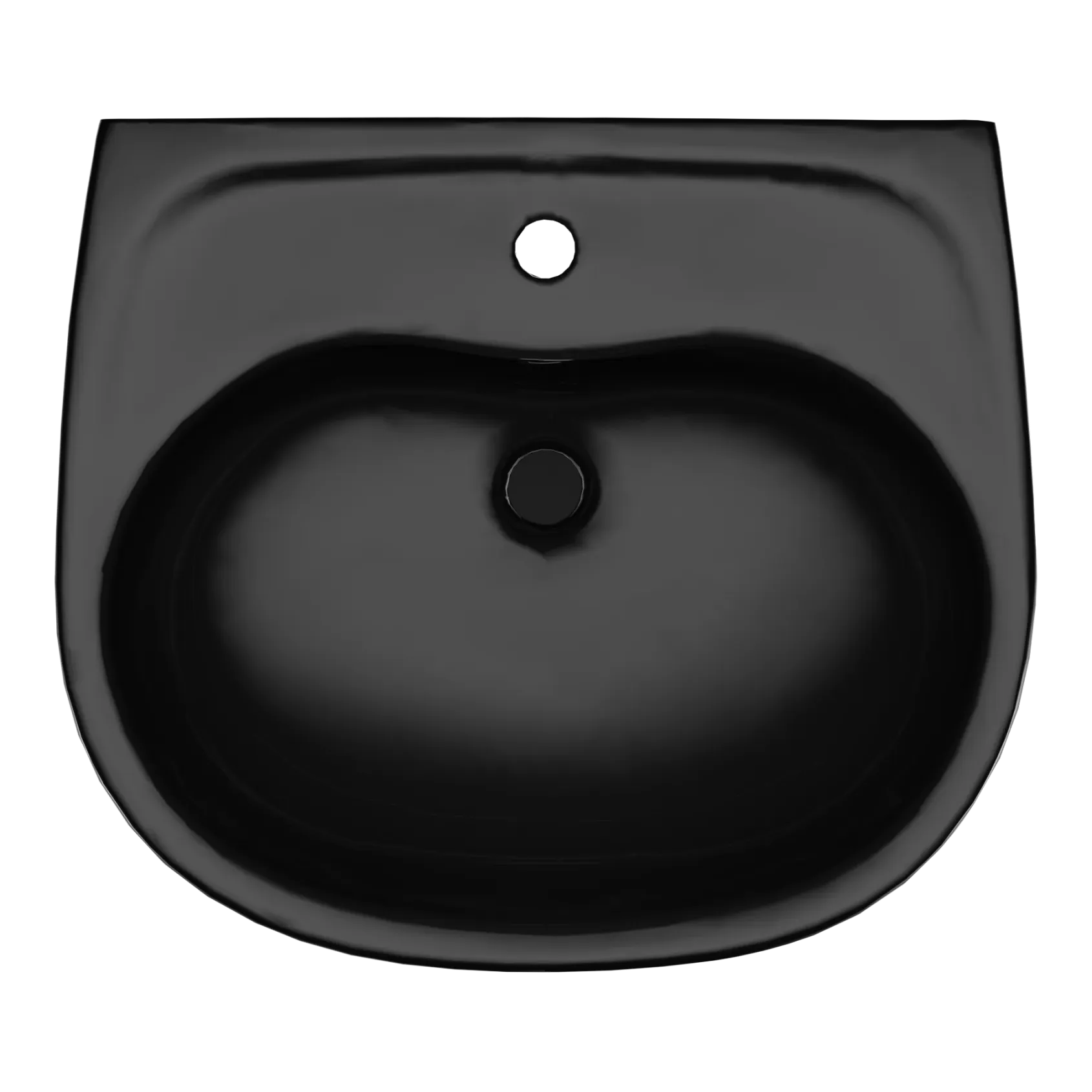 TOTO Supreme Oval Wall-Mount Bathroom Sink and Shroud for Single Hole Faucets, Ebony, Vitreous China, LHT241#51
