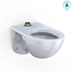 TOTO TORNADO FLUSH Commercial Flushometer Wall-Mounted Toilet, Elongated, Cotton White, Vitreous China, CT728CU#01