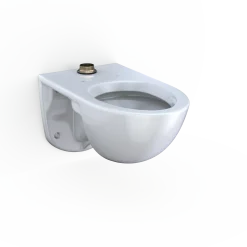 TOTO TORNADO FLUSH Commercial Flushometer Wall-Mounted Toilet with CEFIONTECT, Elongated, Cotton White, Vitreous China, CT728CUG#01
