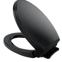 TOTO Traditional SoftClose Non Slamming, Slow Close Elongated Toilet Seat and Lid, Ebony, Plastic, SS154#51