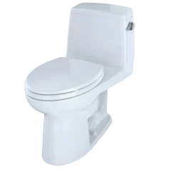 TOTO UltraMax One-Piece Elongated 1.6 GPF ADA Compliant Toilet with Right-Hand Trip Lever, Cotton White, Vitreous China, MS854114SLR#01